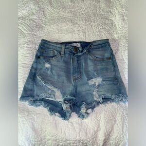 Denim shorts - high waisted-